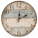 LOHAS Home 12 Zoll/30CM Holz Wanduhr/Küchenuhr im Landhausstil Stille...