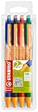STABILO - Druck-Kugelschreiber - pointball - 4er Pack - blau, schwarz, rot,...