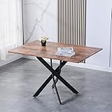 GOLDFAN Esstisch Holz Küchentisch Rechteck Esszimmertische mit Schwarz...