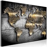 decomonkey Bilder Weltkarte 120x80 cm 1 Teilig Leinwandbilder Bild auf...