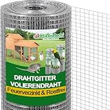 Amagabeli Drahtgitter Volierendraht 1m X 25m, Feuerverzinkt & Rostfrei...