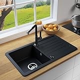 LINDBERGH® Granit Spüle + kompl. Siphon und Imprägnierung mit...