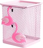 ASEELO Stiftehalter aus Metallgeflecht, kreativer Flamingo-Stiftebehälter,...