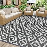 Homcomodar Outdoor Teppich 180x270cm Reversible Matte Kunststoff Stroh...