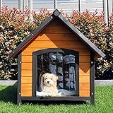 zooprinz Premium Hundehütte Luna - aus wetterfestem Vollholz, Dach zum...