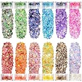 Leuchtende Glitzer Gesicht, 12 Farben Fluoreszierendes，Chunky Sequin...