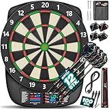 RE:SPORT® Dartscheibe Elektronisch Profi Set mit 12 Pfeilen + 24 Pro...