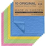 SUPERSCANDI Schweden-Geschirrtücher 10 Stück 100% Biologisch Abbaubar &...