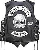 Suiting Style Bikerjacke Reiterweste schwarz L Society bestickt Patch...