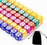 30 Stück Würfel bunt, Bunte würfel(6 Farben), 16 mm Bunter Würfel,...