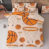PUOJIEAT Bettwäsche 155x220 Basketball Reversibel Weich Mikrofaser...