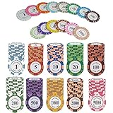 YouYuer 50PCS Pokerchips Poker-Chips Laser-Chips Metallkern Poker Chips...