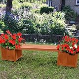 Melko Gartenbank mit Blumenkasten 180x40x40CM Garten Holz Bank Sitzbank...