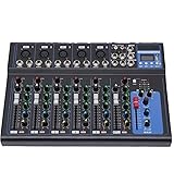 Bluetooth Audio Mixer 7 Kanal DJ Mischpult Live Studio USB DJ Sound Console...