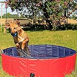 lionto Hundepool faltbar aus kratzfestem PVC-Material, Ø 80 cm, Höhe 20...