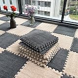 10 Stück Spielmatten aus Plüschschaum, quadratisch, langflorig,...