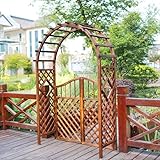 SZPLLZY Gartenlaube aus Holz, wetterfestes Rosenbogen-Spalier für...