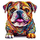 Tulolvae Holzpuzzle Erwachsene Bulldogge 170 Teile Tiere Holz Puzzle,...
