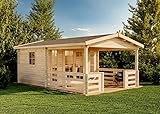 Alpholz Gartenhaus Lappland-40 B aus Massiv-Holz, Gerätehaus mit 40 mm...