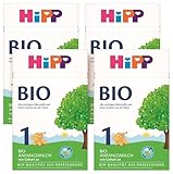 HiPP 1 Bio Anfangsmilch (4 x 600g), von Geburt an, mit milder Bio-Stärke,...