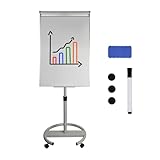 Magnetisches Flipchart Whiteboard - höhenverstellbar, inkl. Stift, Magnete...