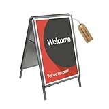 Dönges Kundenstopper A-Schild Metall - Robuster Plakatständer für DIN A1...
