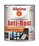 Alpina 750 ml Metallschutz-Lack, 3in1 Direkt auf Rost, RAL 7016...