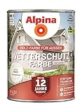 Alpina Holz-Wetterschutz-Farben – Weiß, deckend – bis zu 12 Jahre...