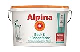 Alpina Bad- und Küchenfarbe in weiß matt – Anti-Schimmel Wandfarbe für...